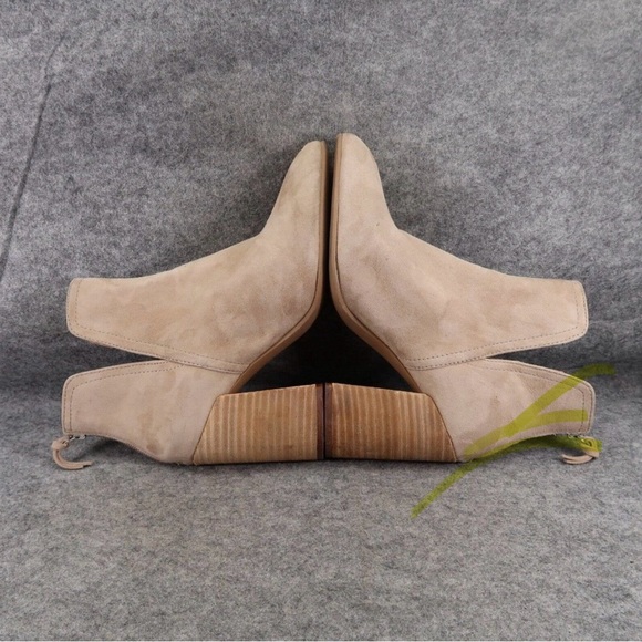 Steve Madden Shoes Womens 9 Bootie Thrived Leather Pointy Toe Block Heel Zip Tan - Picture 7 of 11